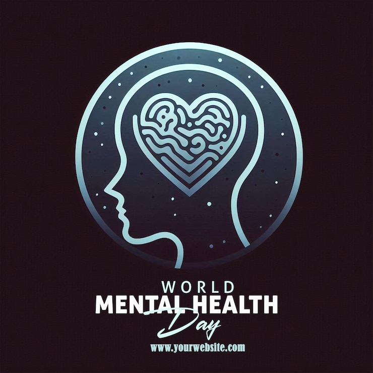 PSD banner do dia mundial da saúde mental projeto com bem-estar mental