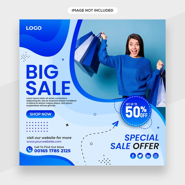 Banner do Instagram relacionado à moda ou compras ou postagem de mídia social ou modelo de capa do Facebook