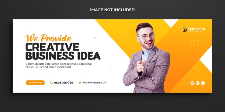Banner do site da linha do tempo da capa do Facebook corporativo de marketing digital e modelo de capa de mídia social