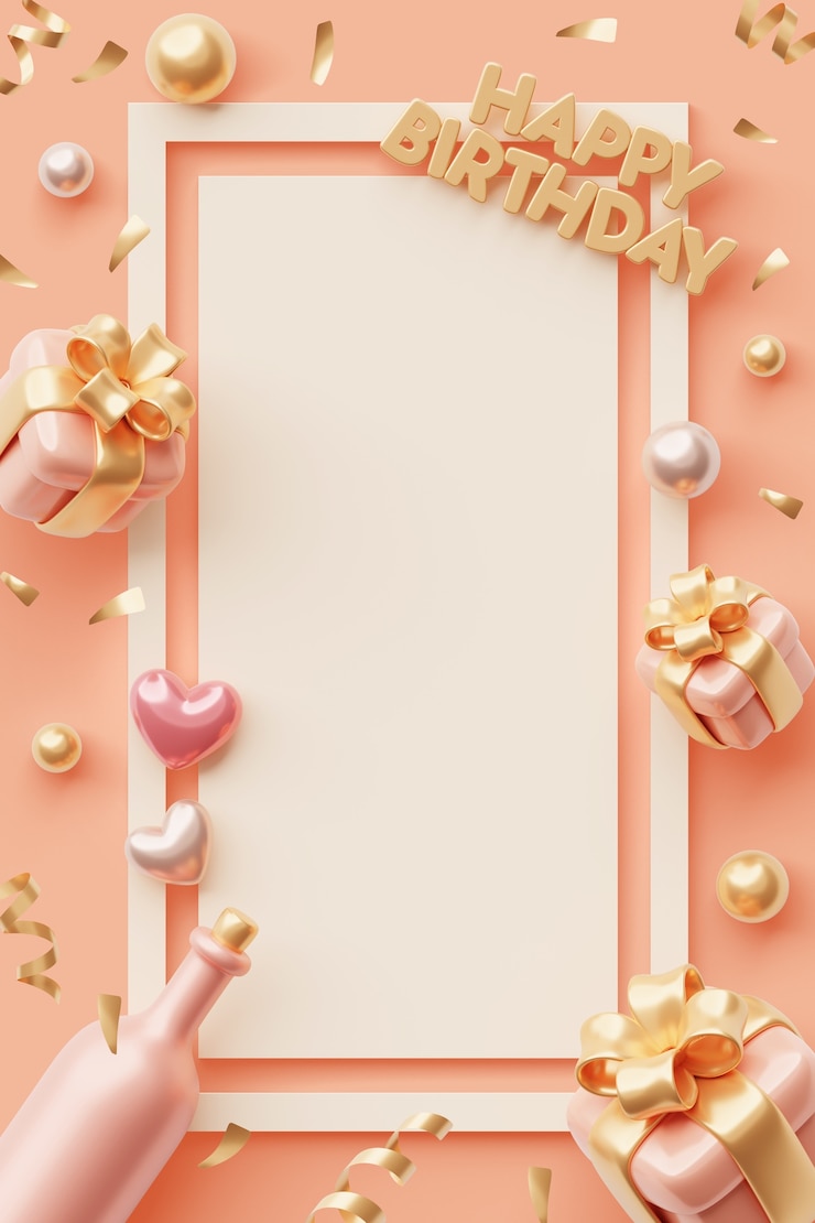 PSD banner em branco vertical de aniversário