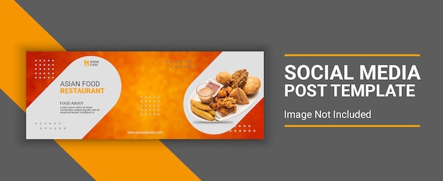 Banner de espeleología de plantilla de publicación de redes sociales de comida asiática