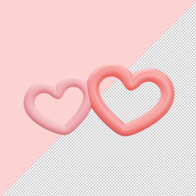 Banner de feliz día de san valentín con corazón de pareja. Fondo de amor y boda. Ilustración 3D prestados.