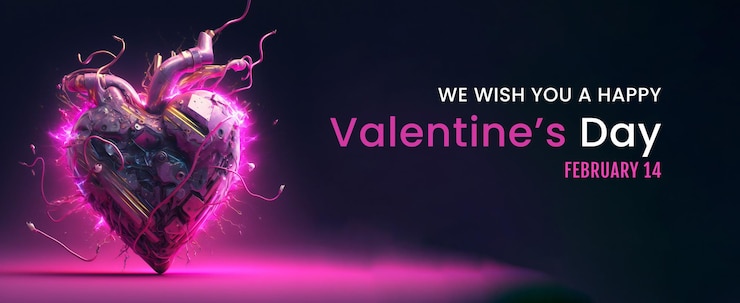 PSD banner de feliz día de san valentín, maqueta de fondo romántico de vacaciones con corazones de amor decorativos y regalo