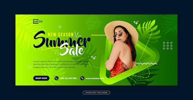 PSD banner de fête tropicale d'été et modèle de bannière de vente de mode d'été