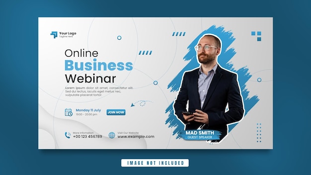 Banner-Flyer-Vorlage für Online-Webinar-Business-Konferenzen Premium Psd