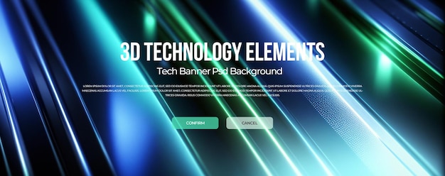 PSD banner de fond de la technologie 3d