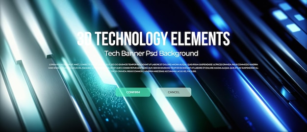 Banner de fond de la technologie 3D