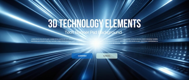 Banner de fond de la technologie 3D