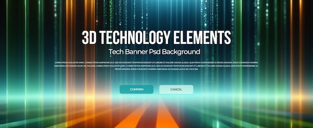 PSD banner de fond de la technologie 3d