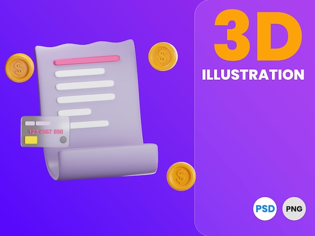 Banner de fondo de ilustración 3d de bill