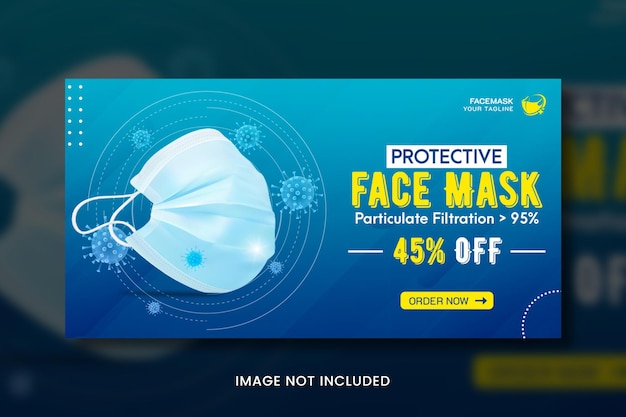 Banner für medizinische Produkte mit Schutzmaske