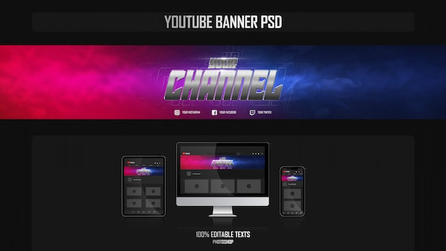 Banner für youtube-kanal mit crossfit-konzept