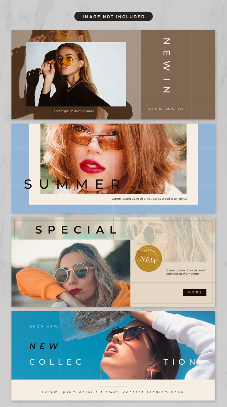 PSD banner en gafas y tema de moda