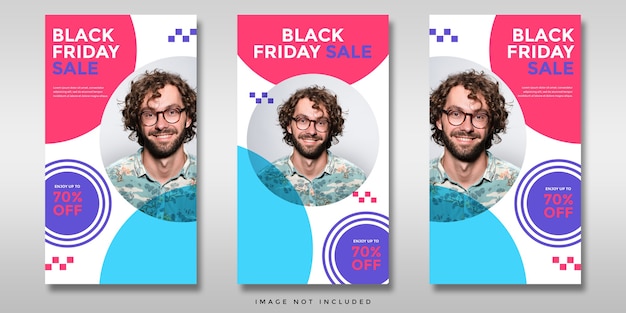 PSD banner de historias de instagram de redes sociales de venta de viernes negro