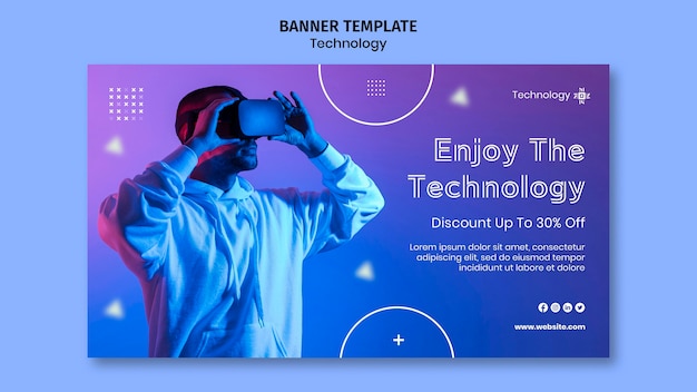 Banner horizontal de realidade virtual
