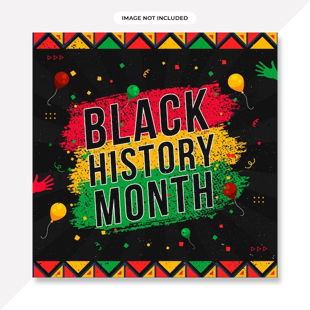 PSD banner horizontal del mes de la historia negro plano. fondo del mes de la historia negra o afroamericano