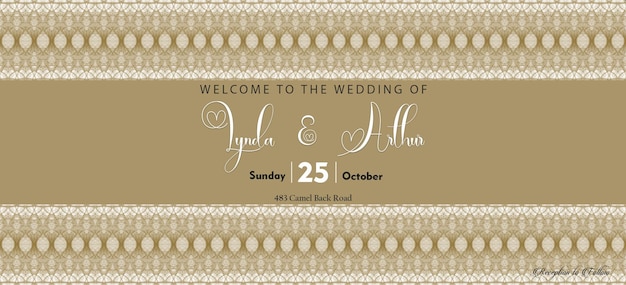 Banner horizontal para cerimônia de casamento com a noiva e o noivo