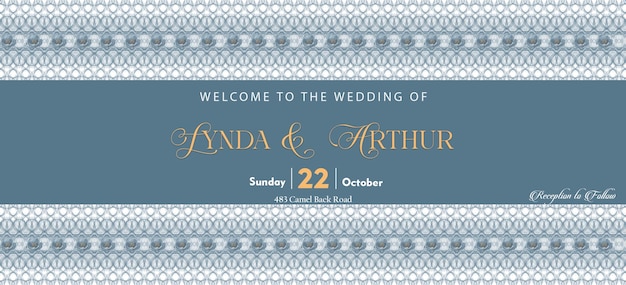 Banner horizontal para cerimônia de casamento com a noiva e o noivo