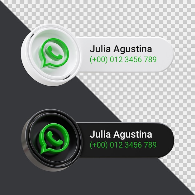 PSD banner-icon-profil auf whatsapp 3d-render-komposition isoliert