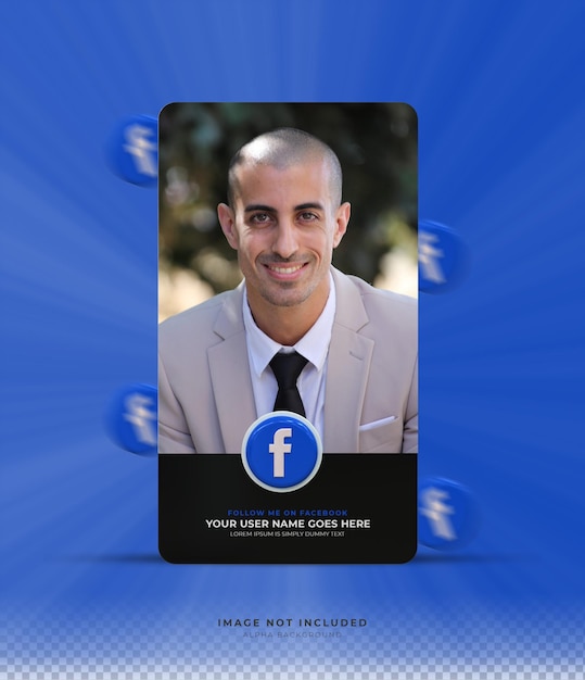 Banner Icon Profile en Facebook Diseño de renderizado 3d