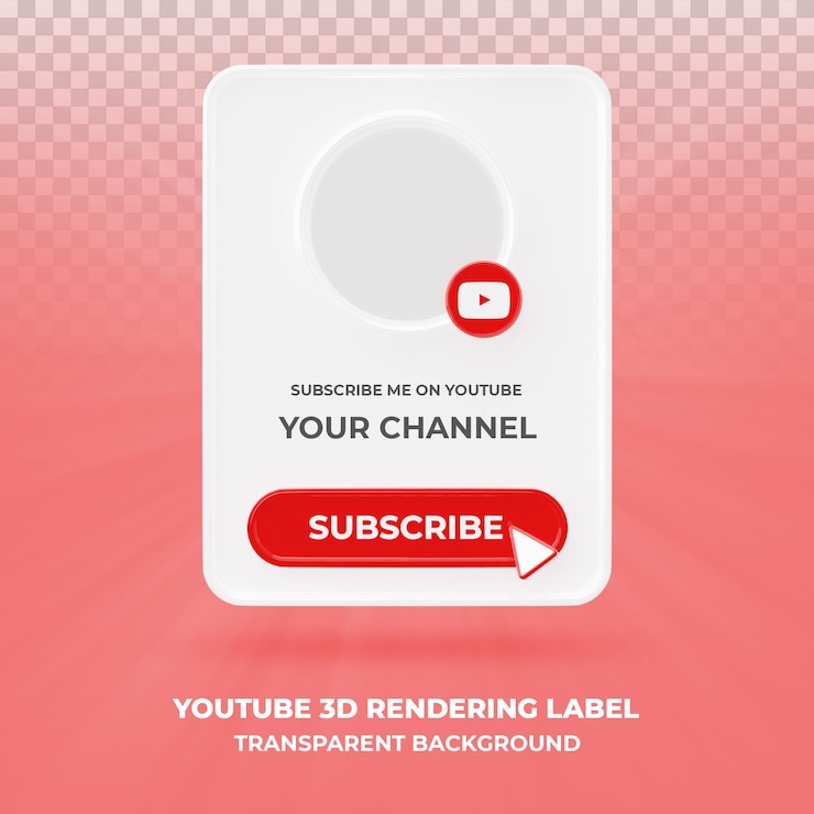PSD banner icon profile su youtube 3d rendering banner isolato