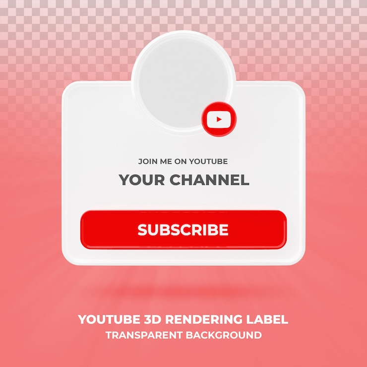 PSD banner icon profile su youtube 3d rendering banner isolato