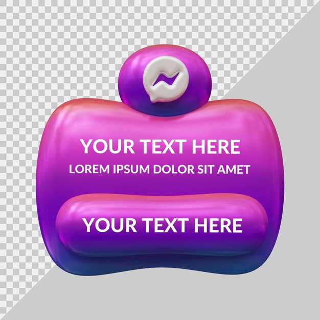 Banner icona facebook messenger modello di post sui social media