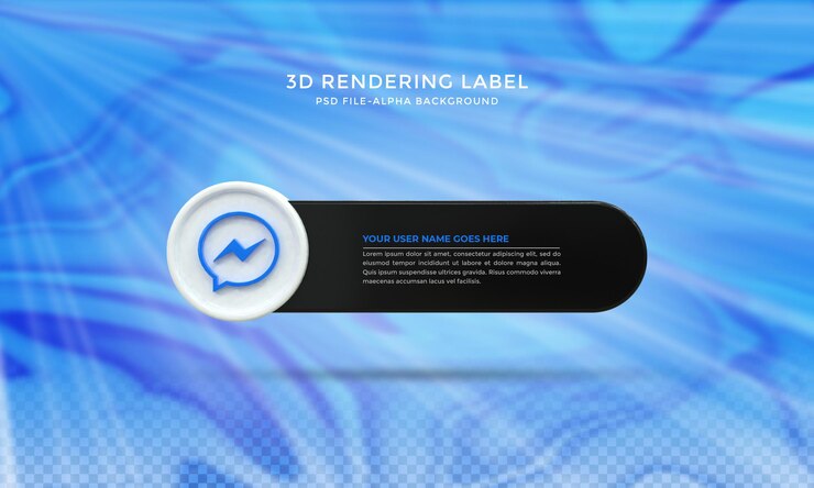 PSD banner icona profilo su messenger 3d rendering progettazione di etichette