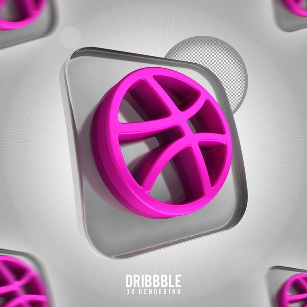 PSD banner icono dribbble 3d render aislado