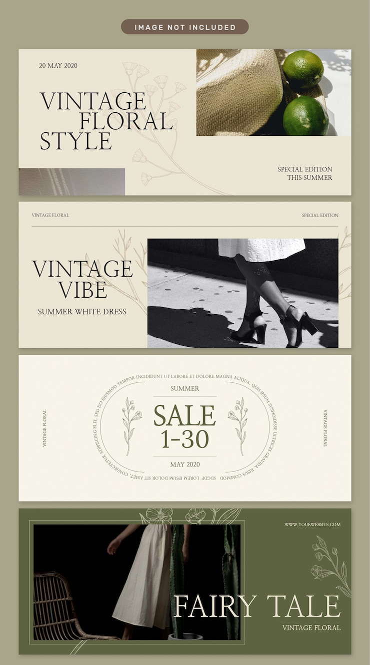 PSD banner im klassischen und vintage-stil