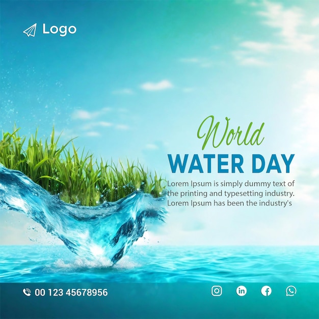 PSD banner de instagram para el día mundial del agua en las redes sociales