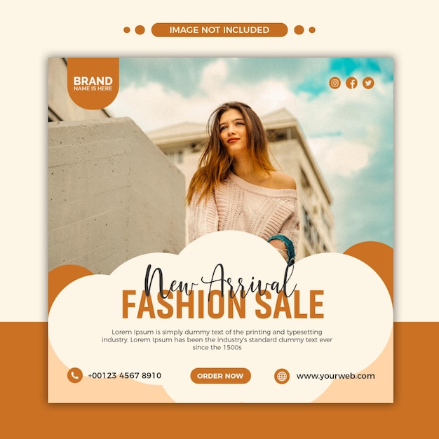 Banner de instagram de venta de moda de nueva llegada o plantilla de publicación de redes sociales