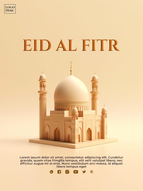 banner islámico 3D eid fitr ramadhan redes sociales para evento ramdhan evento ied fitr evento islámico