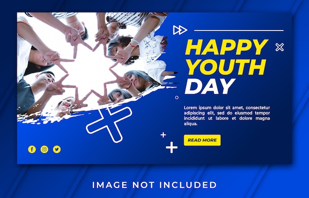 PSD banner landing page happy youth day