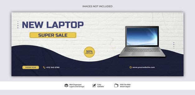 Banner-laptop-computer verkauf elektronische agentur social media web-banner-post-vorlage psd