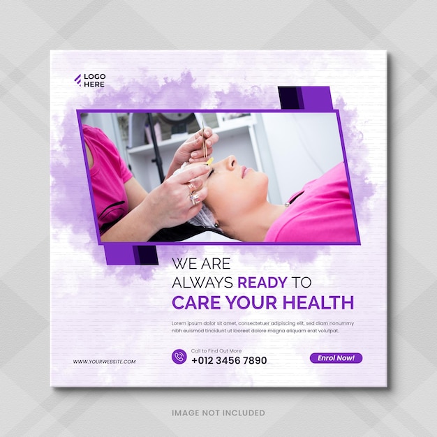 Banner medico e sanitario o banner orizzontale per post sui social media