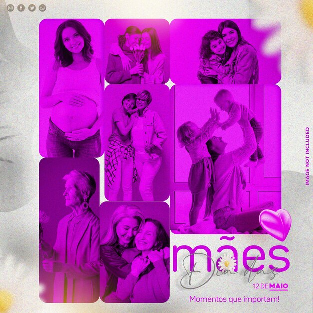 PSD banner mídia social feliz dia das mães dia das maes no brasil