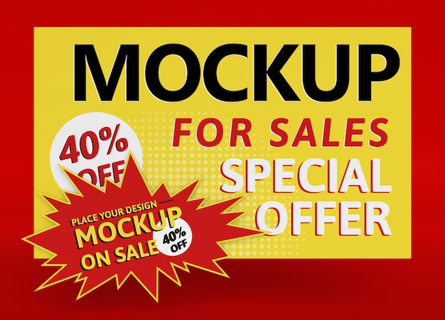 Banner mock-up de grande venda com oferta especial