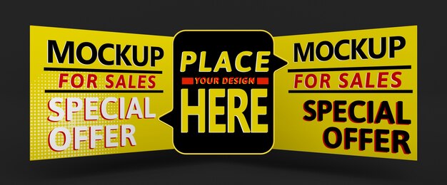 Banner mock-up de grande venda com oferta especial
