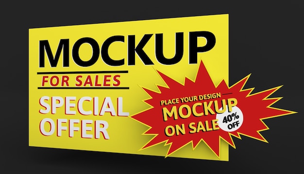 PSD banner mock-up de grande venda com oferta especial