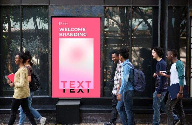 PSD banner mockup modello del mondo reale