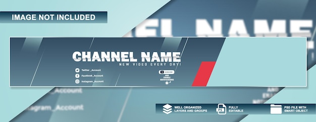 PSD banner moderno para un canal de youtube