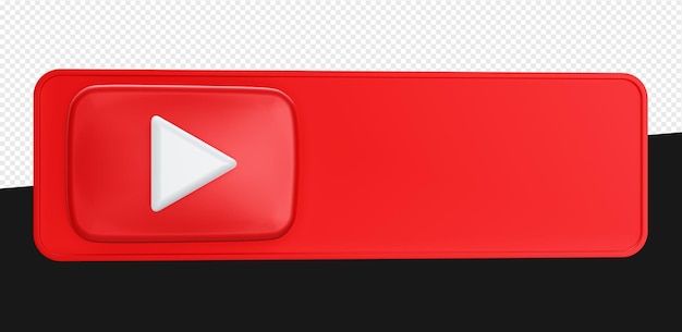 Banner o emblema con video e icona o logo di YouTube isolati