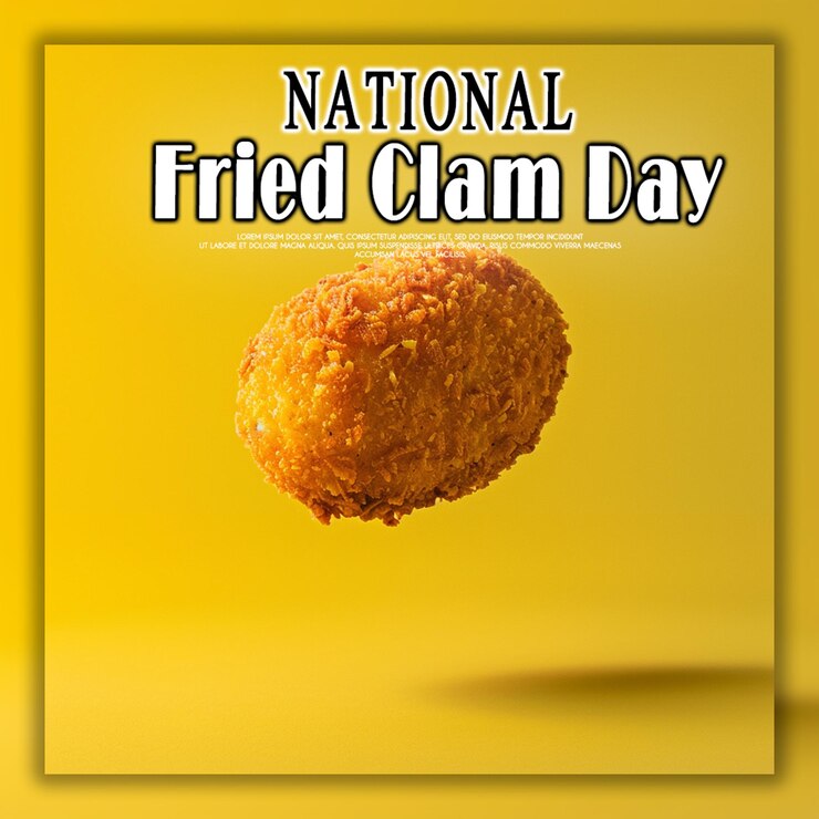 PSD banner o plantilla de post de instagram para el día nacional de las almejas fritas