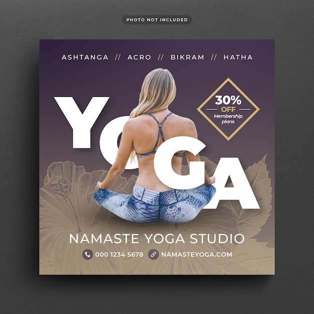 PSD banner o plantilla de post de yoga