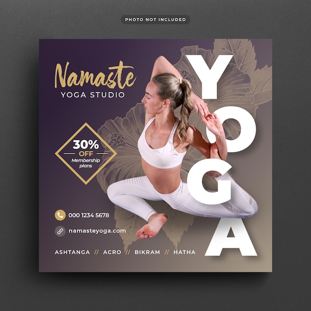 Banner o plantilla de post de yoga