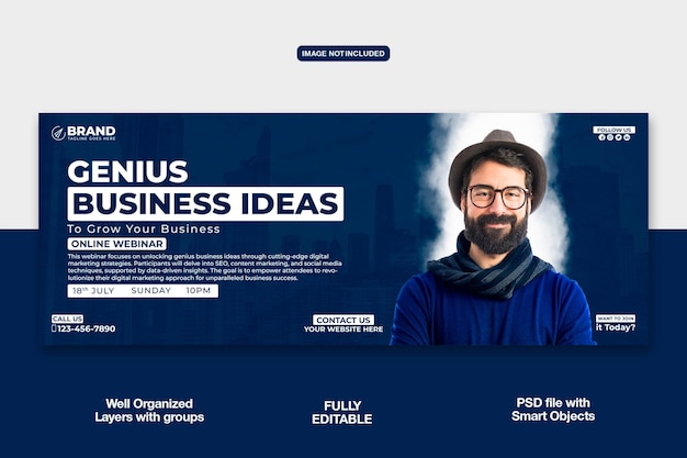 Banner oder firmenvorlage für facebook-cover einer digitalen marketingagentur