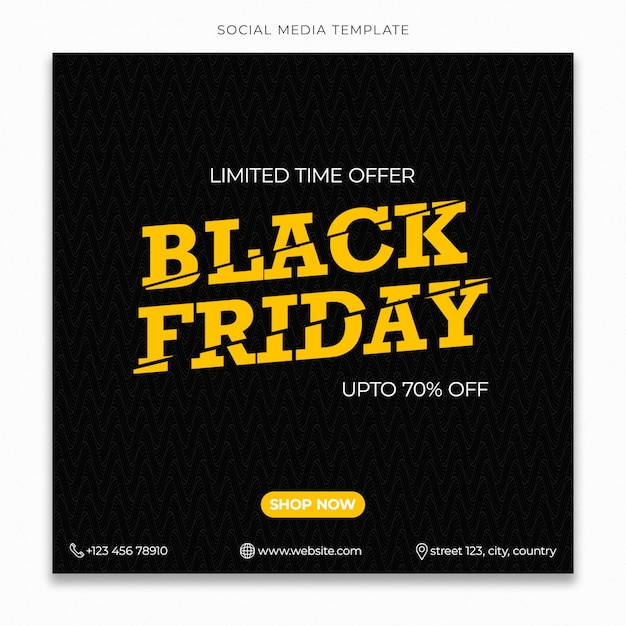 Banner de oferta de venta especial del Viernes Negro para el feed de publicaciones de Instagram