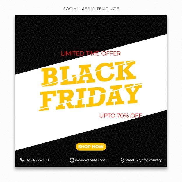 Banner de oferta de venta especial del Viernes Negro para el feed de publicaciones de Instagram