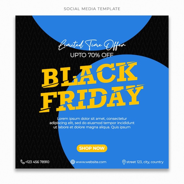 PSD banner de oferta de venta especial del viernes negro para el feed de publicaciones de instagram